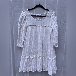 American Eagle Outfitters White Long Sleeve Boho Dress Size Small